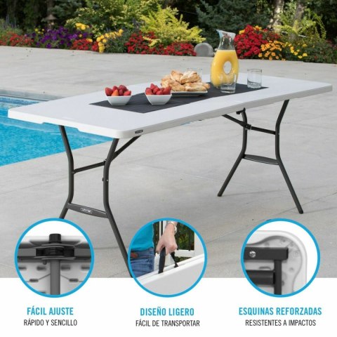 Składany stolik Lifetime Biały Prostokątny Stal Plastikowy 185 x 76 x 74 cm