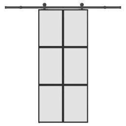 Drzwi przesuwne z zestawem okuć Szkło hartowane i aluminium