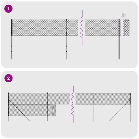 Ogrodzenie z siatki, z kotwami, zielone, 1,4x25 m