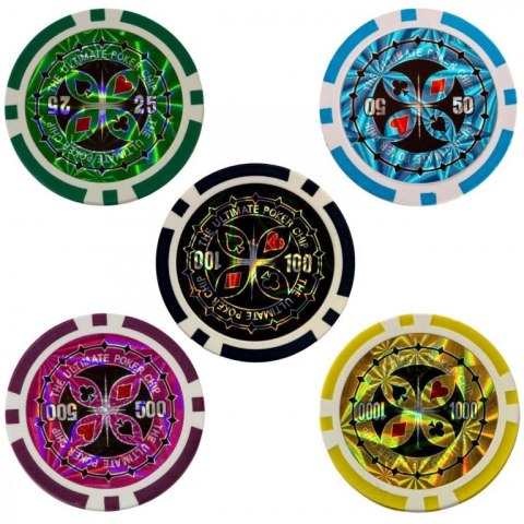 Zestaw do pokera, 300 żetonów + tasownik kart