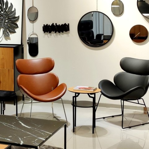 Fotel Cazar Vintage brązowy PU czarna po