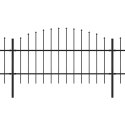 Ogrodzenie ogrodowe z włócznią, stalowe, 1781,5 x 100 cm, czarne