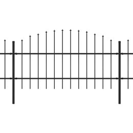 Ogrodzenie ogrodowe z włócznią, stalowe, 1781,5 x 100 cm, czarne