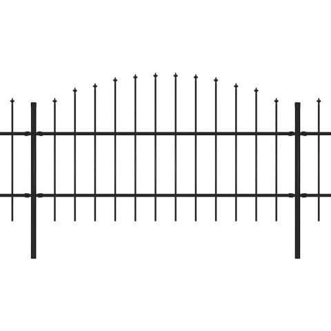 Ogrodzenie ogrodowe z włócznią, stalowe, 1781,5 x 100 cm, czarne