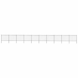 Ogrodzenie ogrodowe z włócznią, stalowe, 1781,5 x 150 cm, czarne