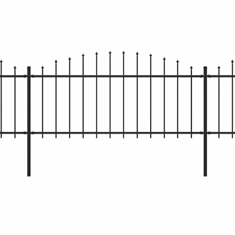 Ogrodzenie ogrodowe z włócznią, stalowe, 1781,5 x 75 cm, czarne