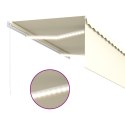 Ręcznie zwijana markiza z zasłoną i LED, 3,5x2,5 m, kremowa