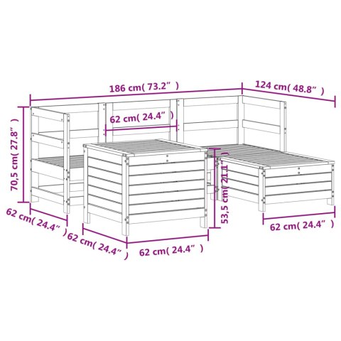 VidaXL 5-cz. zestaw mebli ogrodowych, impregnowane drewno sosnowe