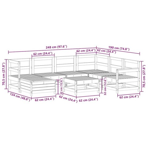 VidaXL 8-cz. zestaw wypoczynkowy do ogrodu, impregnowana sosna