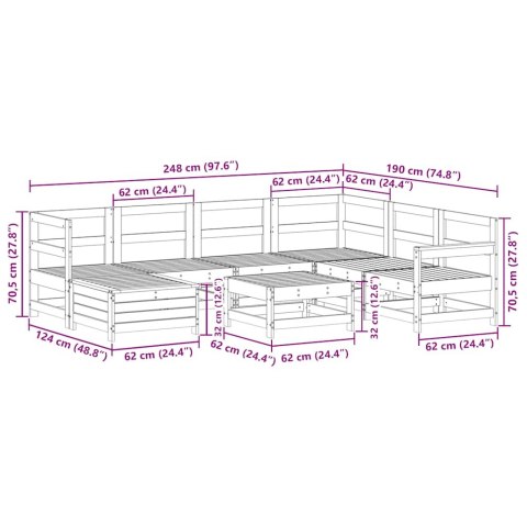 VidaXL 8-cz. zestaw wypoczynkowy do ogrodu, impregnowana sosna