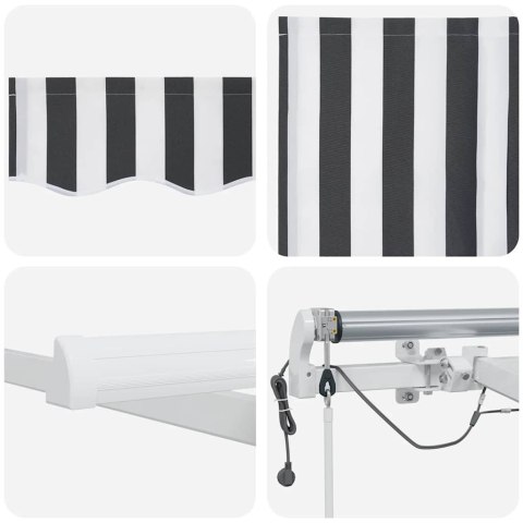 Automatyczna markiza z LED, antracytowo-biała, 300x250 cm