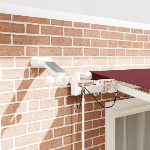 Automatycznie zwijana markiza z LED, burgundowa, 300x250 cm