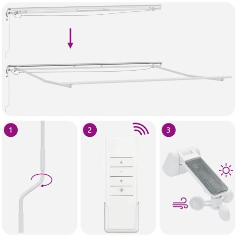 Automatycznie zwijana markiza z LED, burgundowa, 400x300 cm