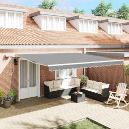 VidaXL Rama markizy Ze LED Lights Biały 400 × 350 cm Aluminium