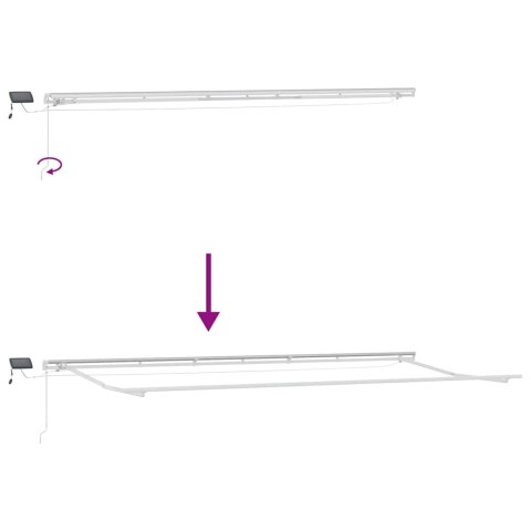 Rama markizy Ze LED Lights Biały 600 × 350 cm Aluminium