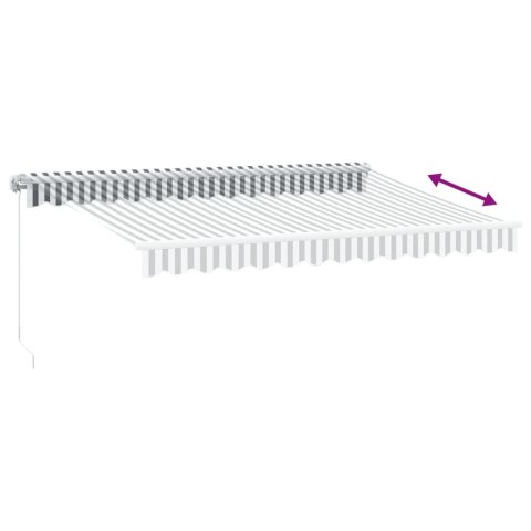 Ręcznie zwijana markiza z LED, antracytowo-biała, 350x250 cm