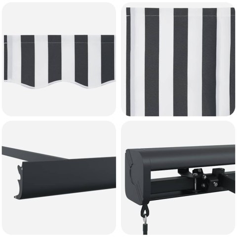 Zwijana markiza, antracytowo-biała, 4x3 m, tkanina i aluminium