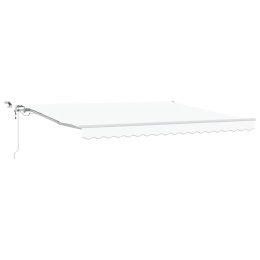 Markiza zwijana Biały 400 × 300 cm Poliester i Metal