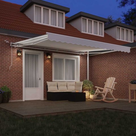 Markiza zwijana Biały 400 × 300 cm Poliester i Metal