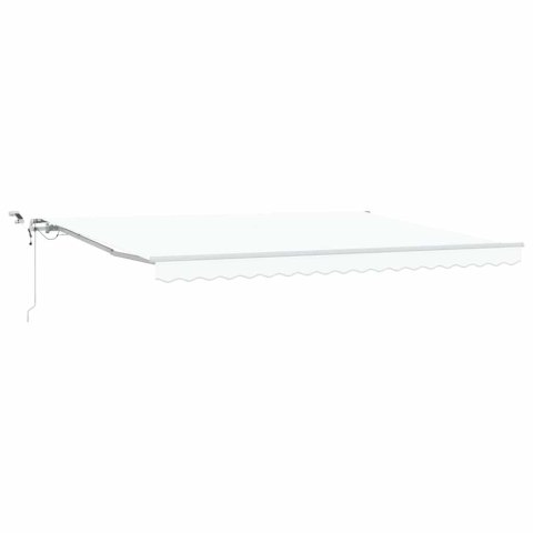 Markiza zwijana Biały 450 × 300 cm Poliester i Metal