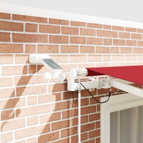 Markiza zwijana Czerwony 350 x 250 cm Poliester i Metal