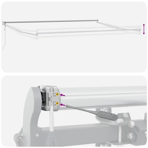 Markiza zwijana Czerwony i Czarny 350 x 250 cm Tkanina i Stal