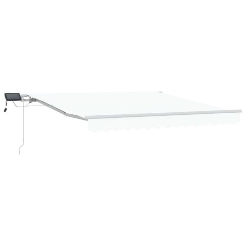Markiza zwijana Ze LED Lights Biały 350 x 250 cm Tkanina i Stal