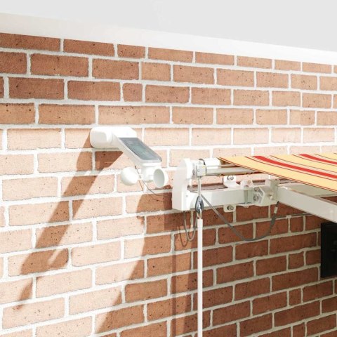 Markiza zwijana Ze LED Lights Żółty i pomarańczowy 450 × 300 cm