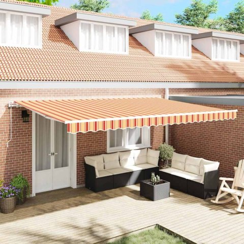 Markiza zwijana Żółty i pomarańczowy 500 × 300 cm tkanina