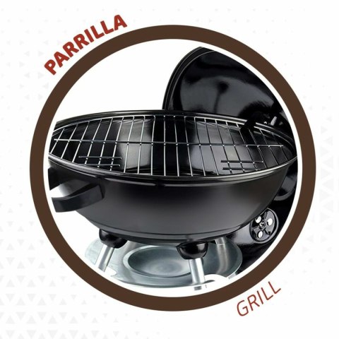 Grill Węglowy na Kólkach Aktive 46 cm Okrągła Czarny Z pokrywką