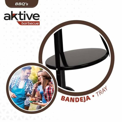 Grill Węglowy na Kólkach Aktive Textilene 42 x 76,5 cm Czarny