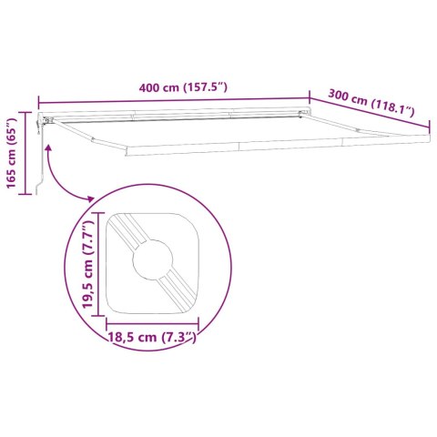 Markiza zwijana Czerwony i Biały 400 × 300 cm