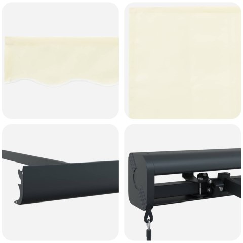 Markiza zwijana Kremowy i szary 400 × 300 cm Canvas i Aluminium