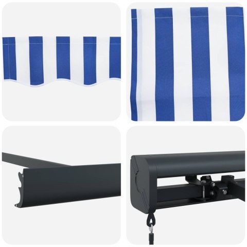 Markiza zwijana Niebieski i biały 400 × 300 cm