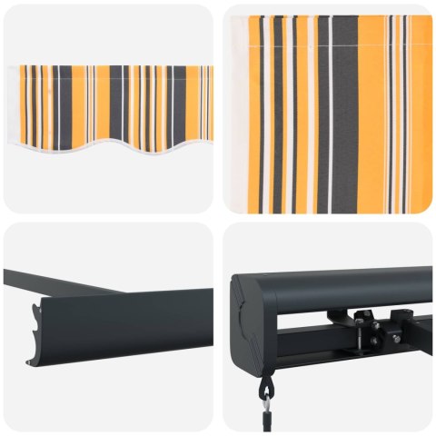 Markiza zwijana Żółty i Szary 400 × 300 cm Canvas i Aluminium