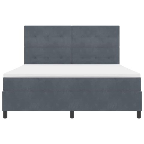 Łóżko sprężynowe z materacem Ciemnoszary 180 x 200 cm tkanina