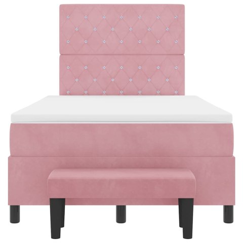 Łóżko sprężynowe z materacem Różowy 120 x 190 cm Aksamit
