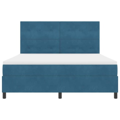 Łóżko z sprężyną LED Ciemnoniebieski 180 x 200 cm tkanina