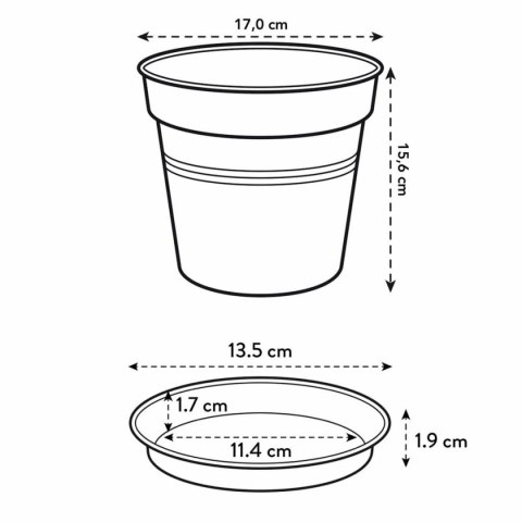 Doniczka Elho Czarny Plastikowy Okrągły