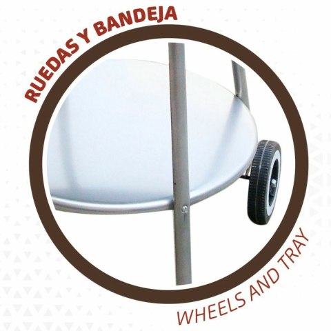 Grill Węglowy na Kólkach Aktive 51 x 51 x 82 cm Czarny