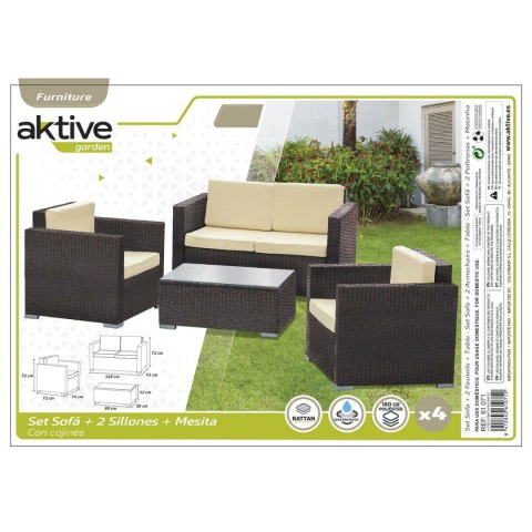 Meble ogrodowe Aktive Czarny Krem 128 x 72 cm
