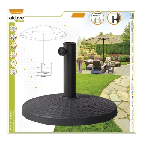 Podstawa pod parasol Aktive 10 kg Czarny Stal Polyresin 44,5 x 33 cm