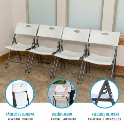 Składanego Krzesła Lifetime Biały 4 Sztuk 50 x 58 x 83 cm