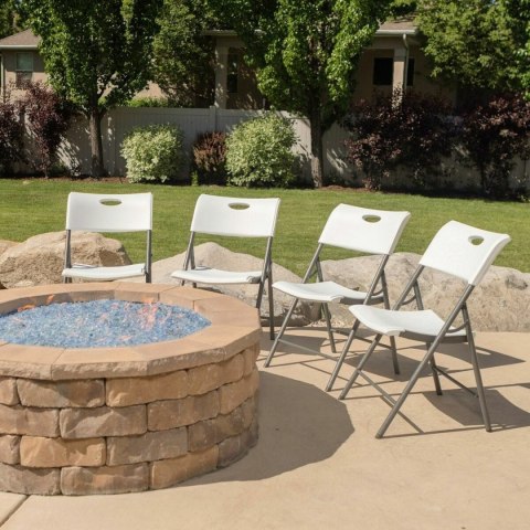 Składanego Krzesła Lifetime Biały 4 Sztuk 50 x 58 x 83 cm