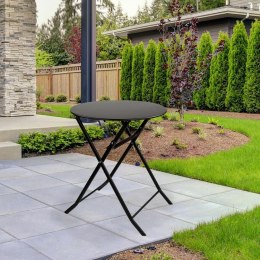 Składany stolik Aktive Okrągła Czarny Stal 60 x 70 cm