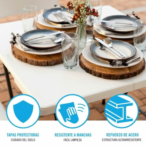 Składany stolik Lifetime Biały Kwadratowy Stal Plastikowy 86 x 86 x 74 cm