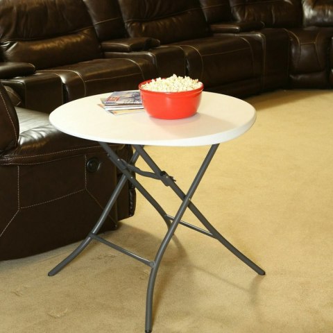 Składany stolik Lifetime Biały Okrągła Stal Plastikowy 83 x 73,5 cm