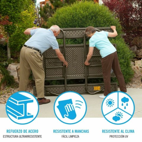 Stół piknikowy Lifetime Drewno Brązowy Składany Stal Plastikowy 183 x 145 x 74 cm