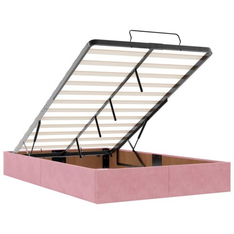 Rama łóżka z materacem z materacem 2 pcs Różowy Aksamit