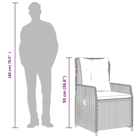 7-cz. zestaw mebli ogrodowych z poduszkami, beżowy, polirattan